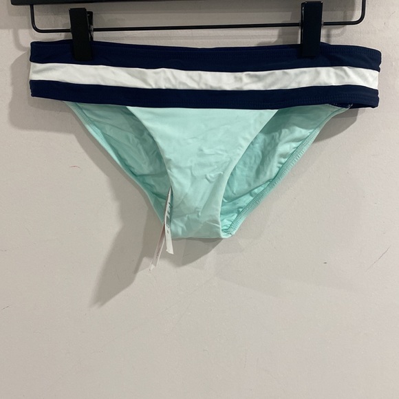 PilyQ Aquamarine Color Block Banded Teeny Bottom AQU-285T Small / Aqua - Picture 3 of 9